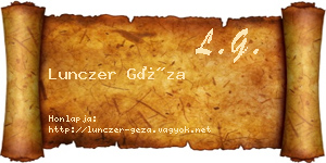Lunczer Géza névjegykártya