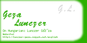 geza lunczer business card